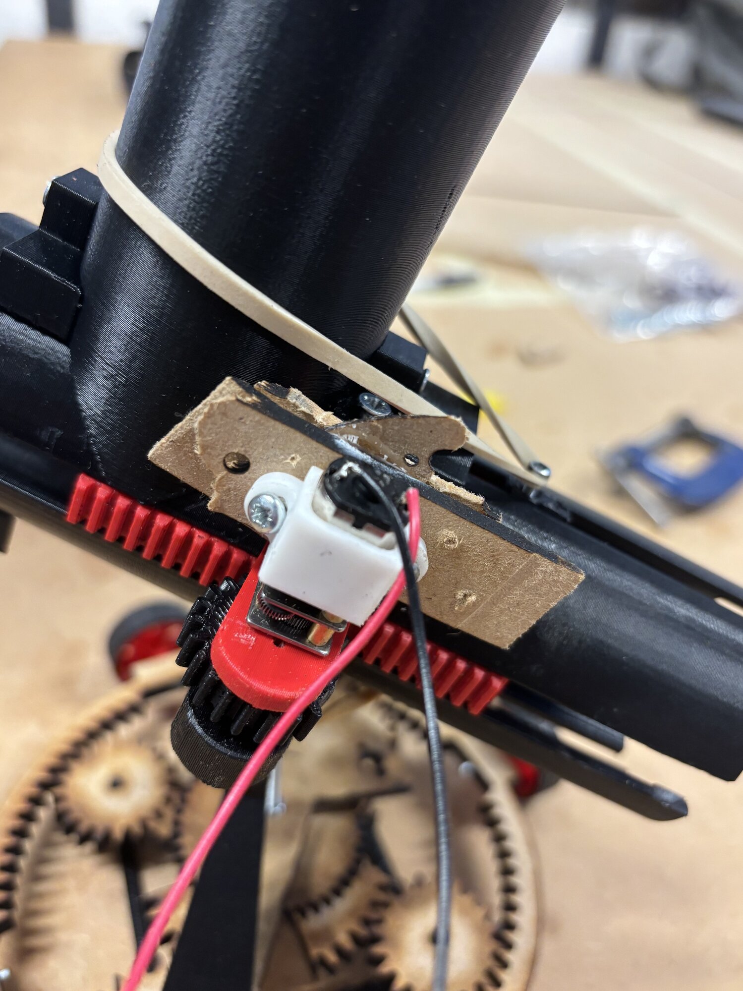 Close up of the mechanisms